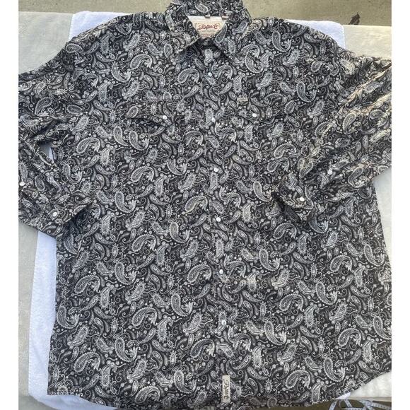 Rafters C Other - Rafter C Pearl Snap XXLT Paisley Print‎ Western Rodeo Shirt Button Up Cowboy